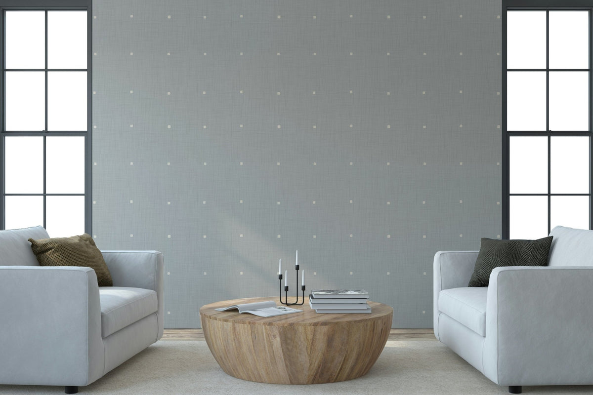 Subtle Squares Light Grey Wallpaper with quiet checkerboard rhythm and crisp edges, GD7017