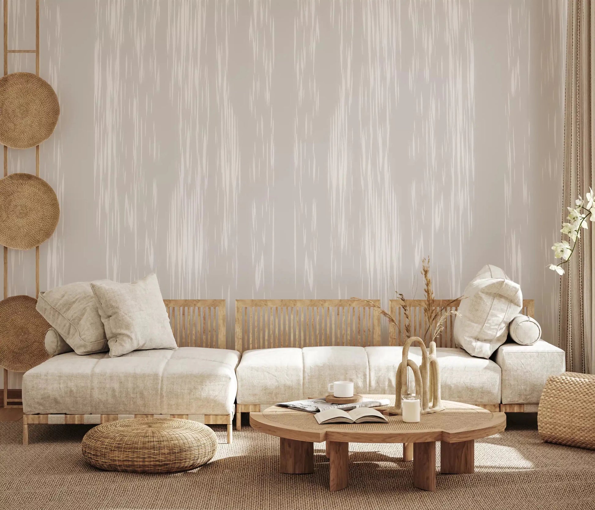 Layered texture defines every section of the streaks abstract wall mural finish.GD9597