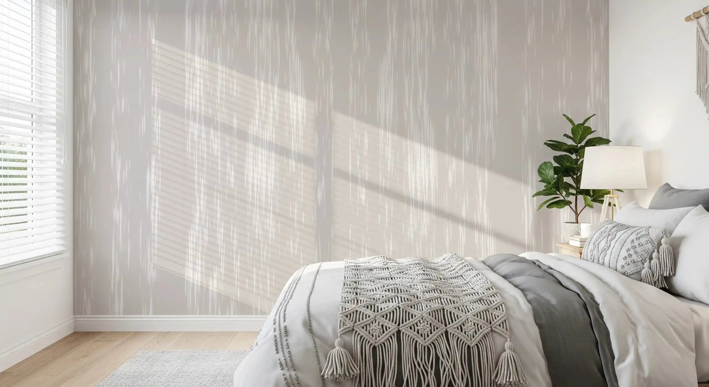 Subtle streaks wall mural keeps a serene bedroom feeling hushed and grounded.
GD9597
