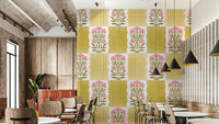Calm floral stripe wallpaper

