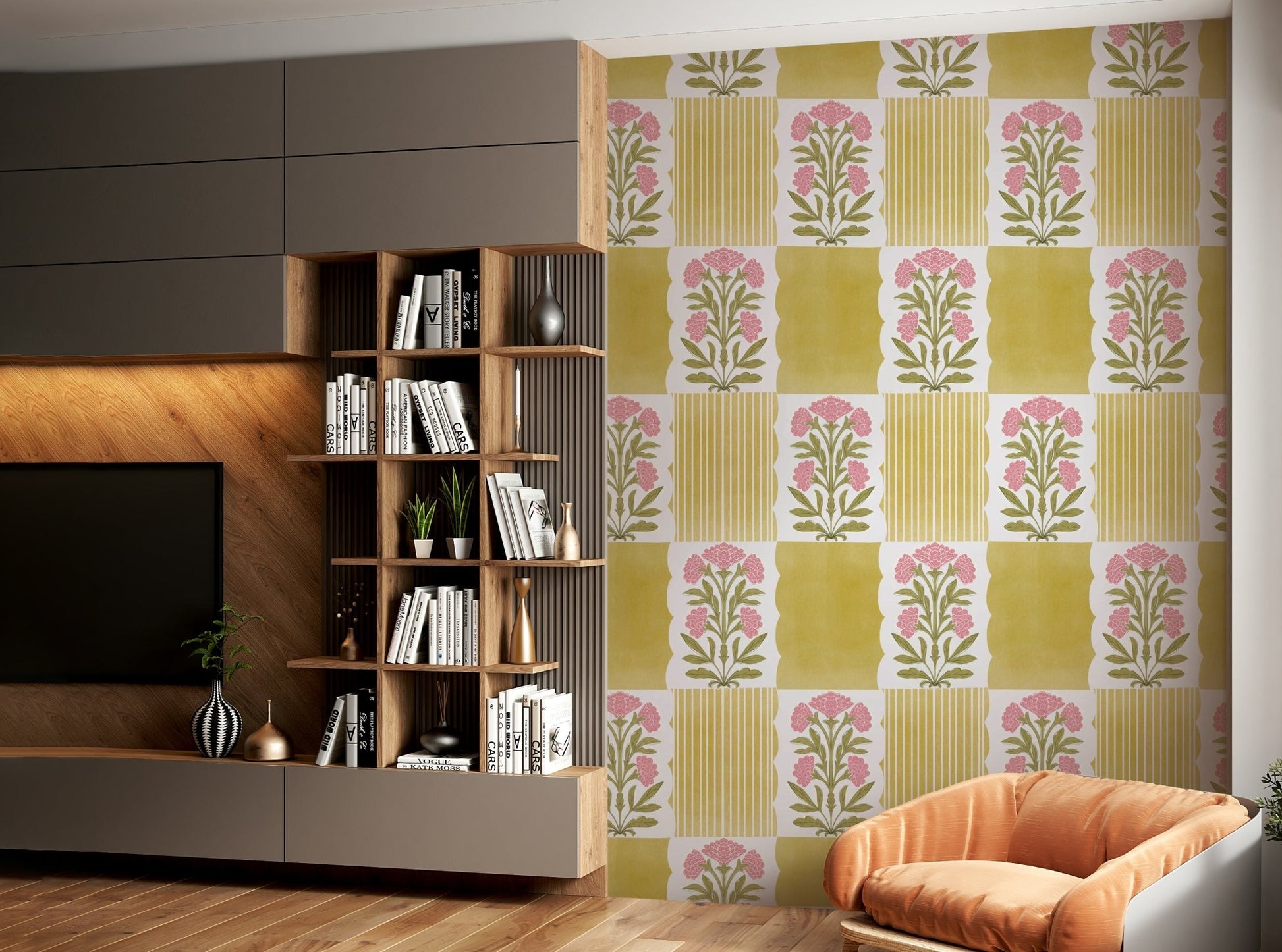 Modern classic stripe wall mural

