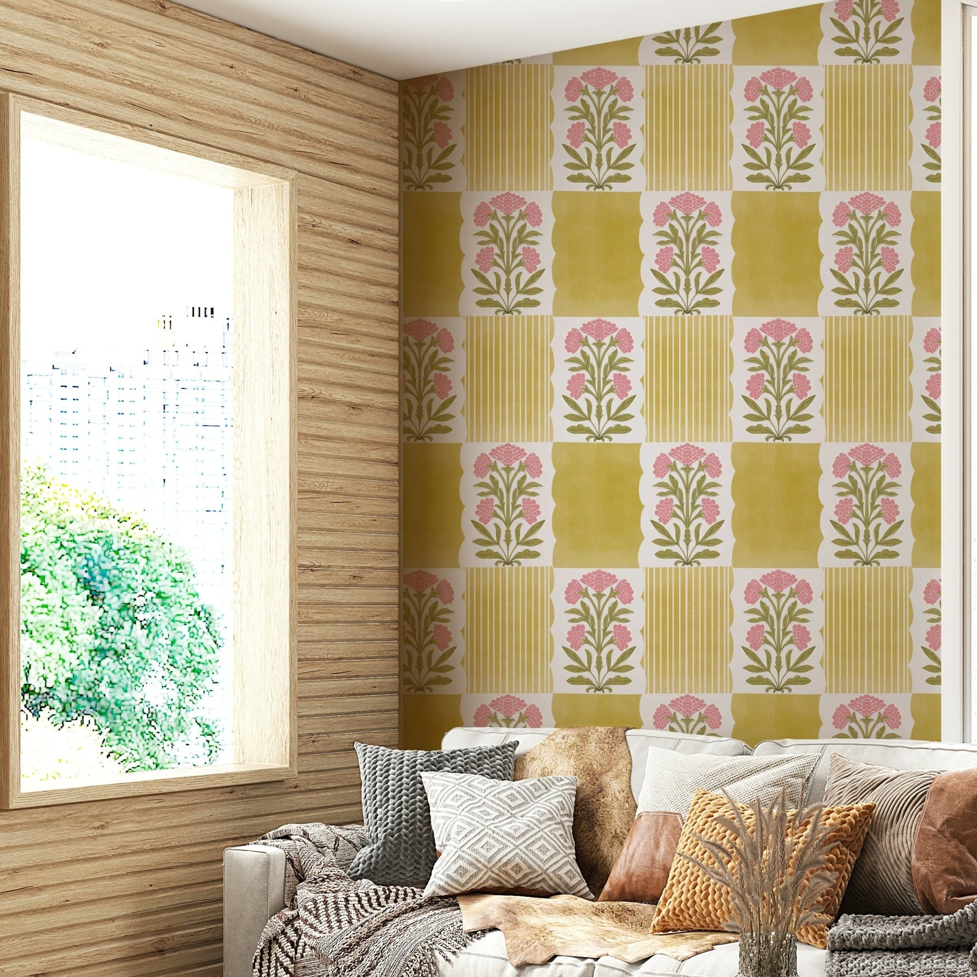 Mural wallpaper with soft patterns


