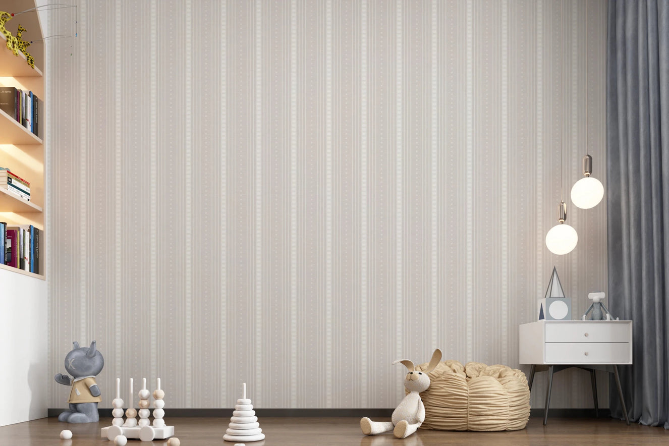 Subtle Stripes Wallpaper with neutral vertical lines for bedrooms