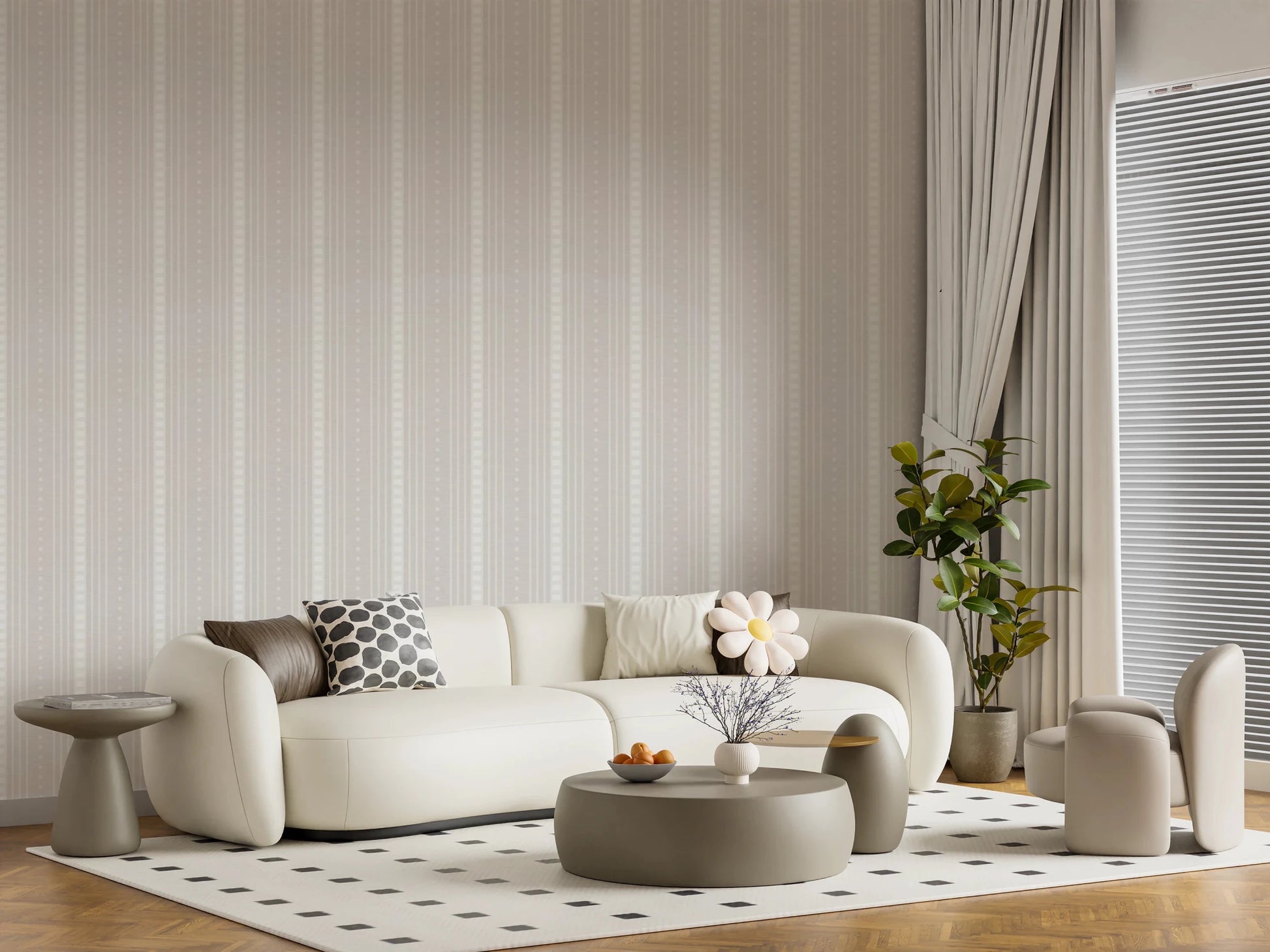 Subtle Stripes Wallpaper with delicate dotted patterns for offices