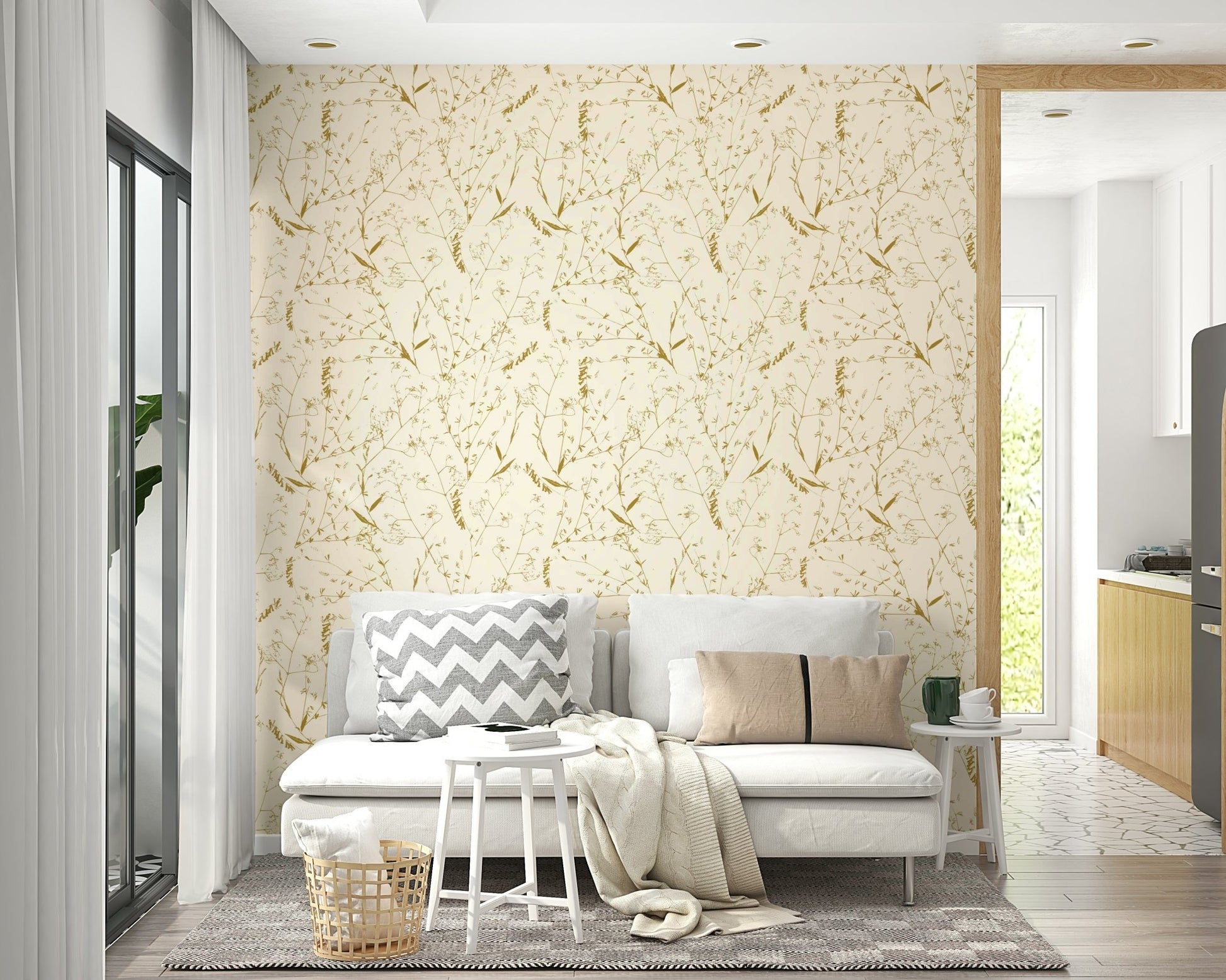 A classic natural meadow wallpaper for walls.

