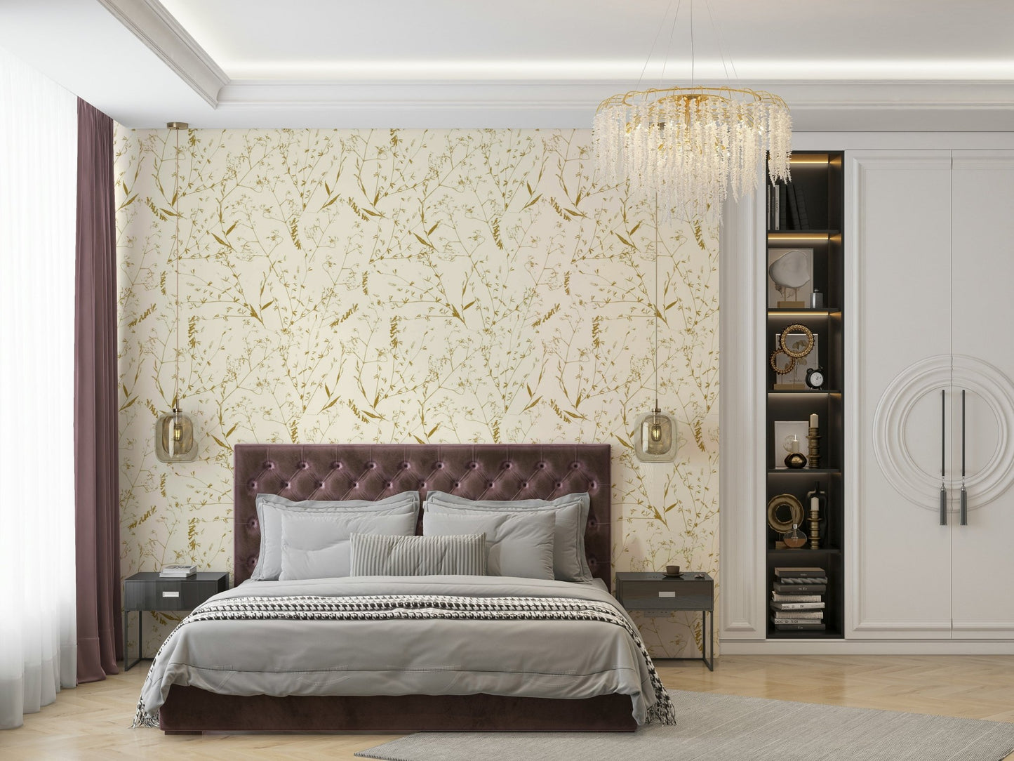 A serene natural landscape mural for stylish wallpaper.


