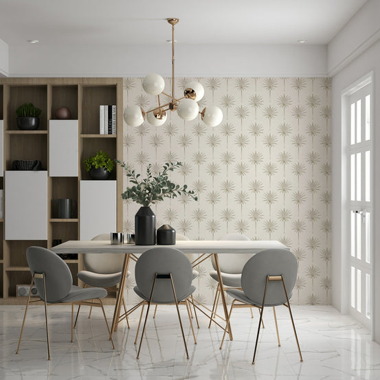 Neutral palm Subtle Tropics Wallpaper tree repeat., GD6458