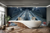 An artistic underground station mural on minimalist wallpaper., GD4627