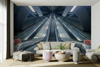 A contemplative city transit wallpaper mural for a feature wall., GD4627