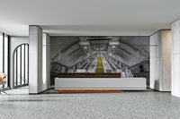 Underground escalator wallpaper in perspective

