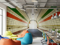 Retro transit Subway Tiled Descent Wall Mural system photo.