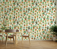 Indoor succulent plants wallpaper for modern homes., GD1526