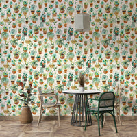 Beautiful succulent plant pot wallpaper for walls., GD1526