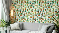 Modern succulent plants wallpaper for home decor., GD1526