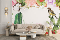 Lush succulents design in a wallpaper mural style flowers-03
