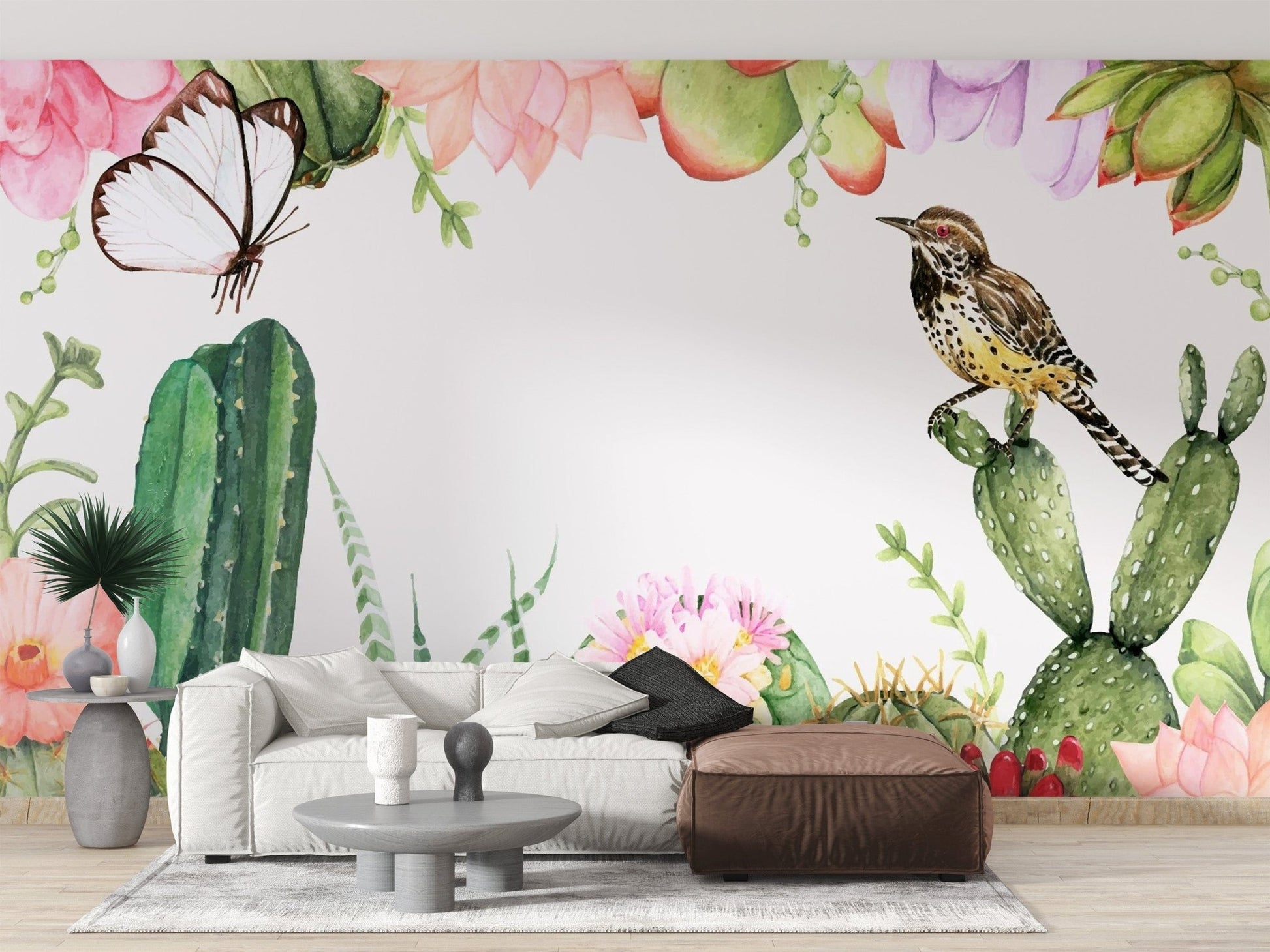 Beautiful succulent plants wallpaper mural for walls flowers-03
