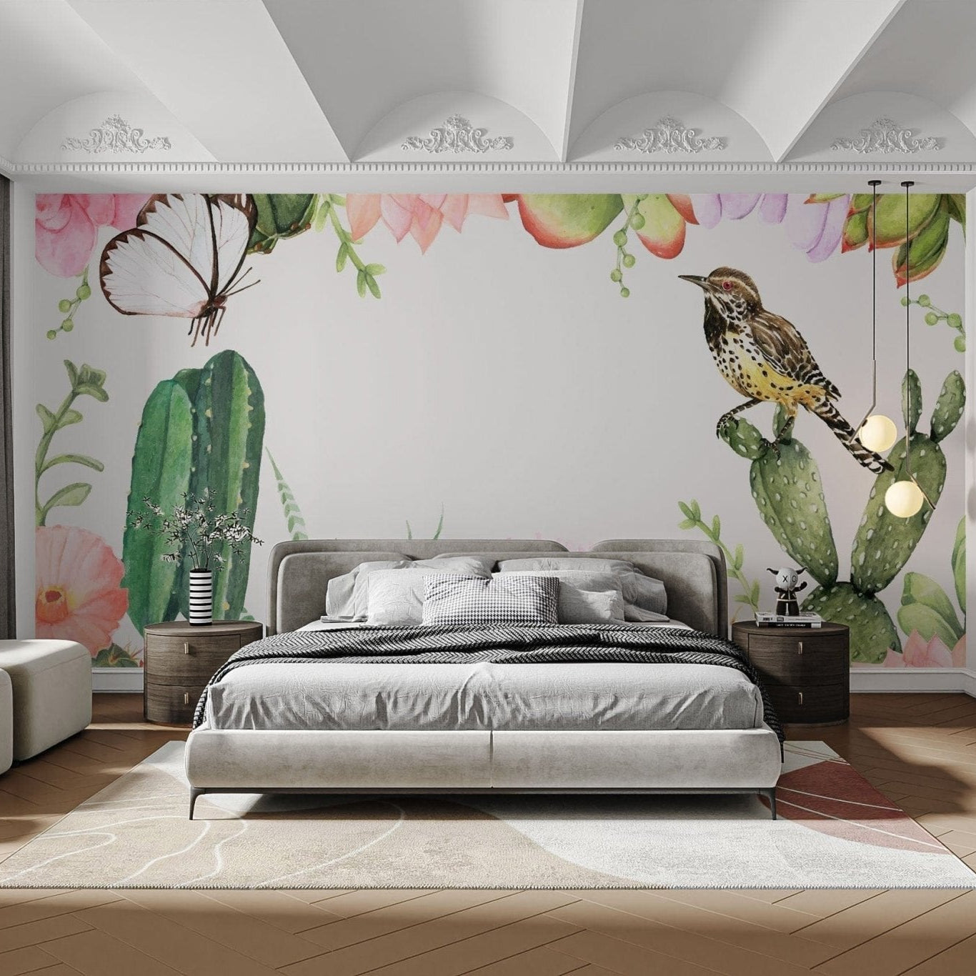 Vibrant Succulents Plants Wallpaper Mural for spaces flowers-03
