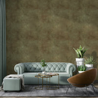 Earthy green wallpaper with brushed suede texture.

