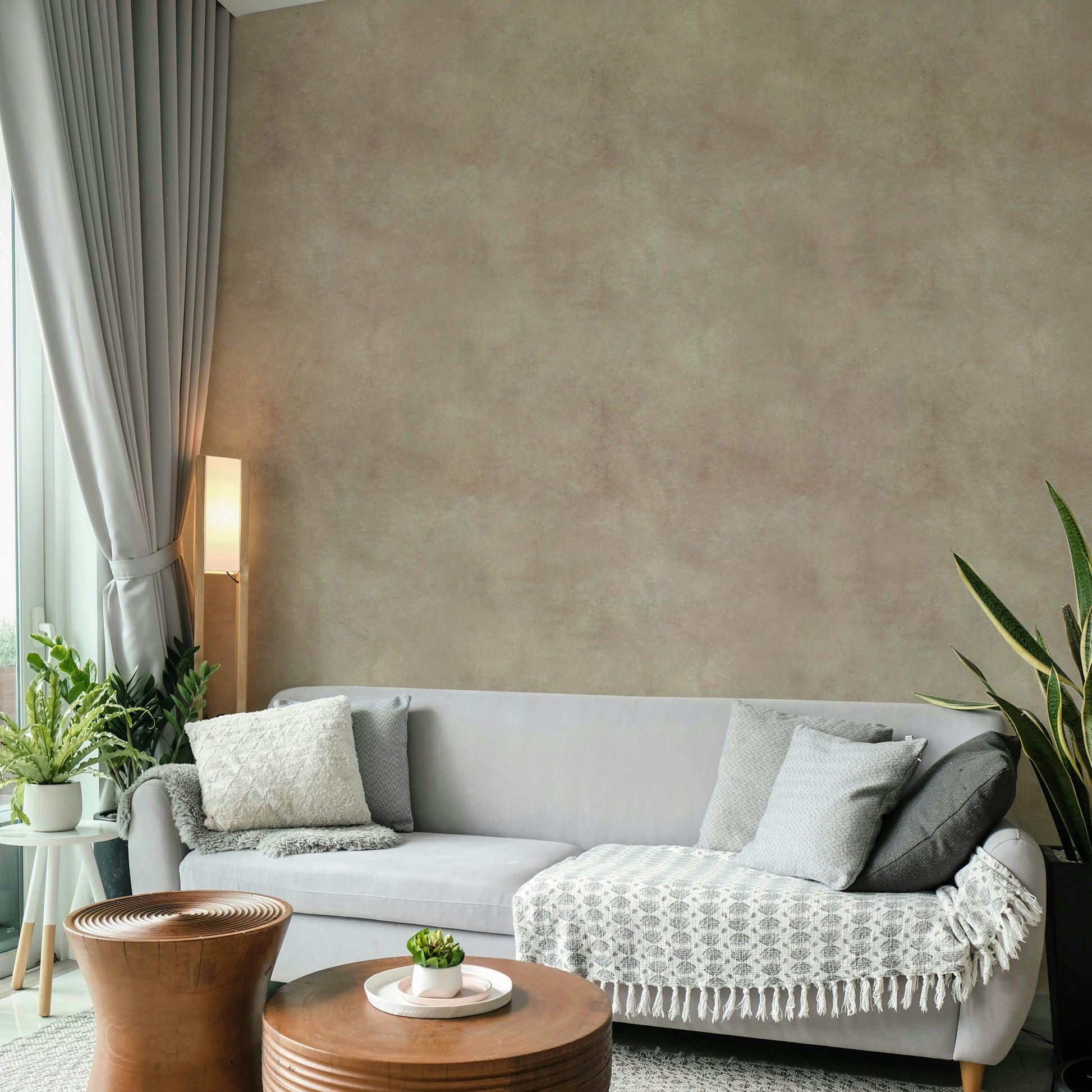 Poudre wallpaper with realistic matte leather texture.

