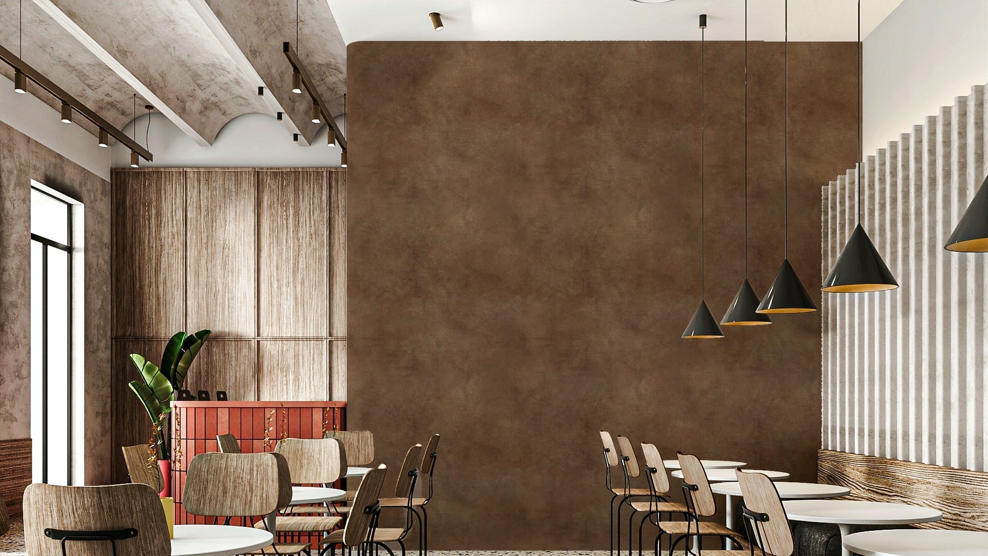 Sable brown wallpaper with suede leather texture., GD1915