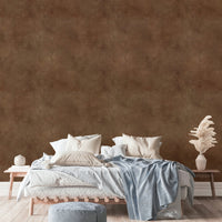 Leather-textured wallpaper in elegant sable color.

