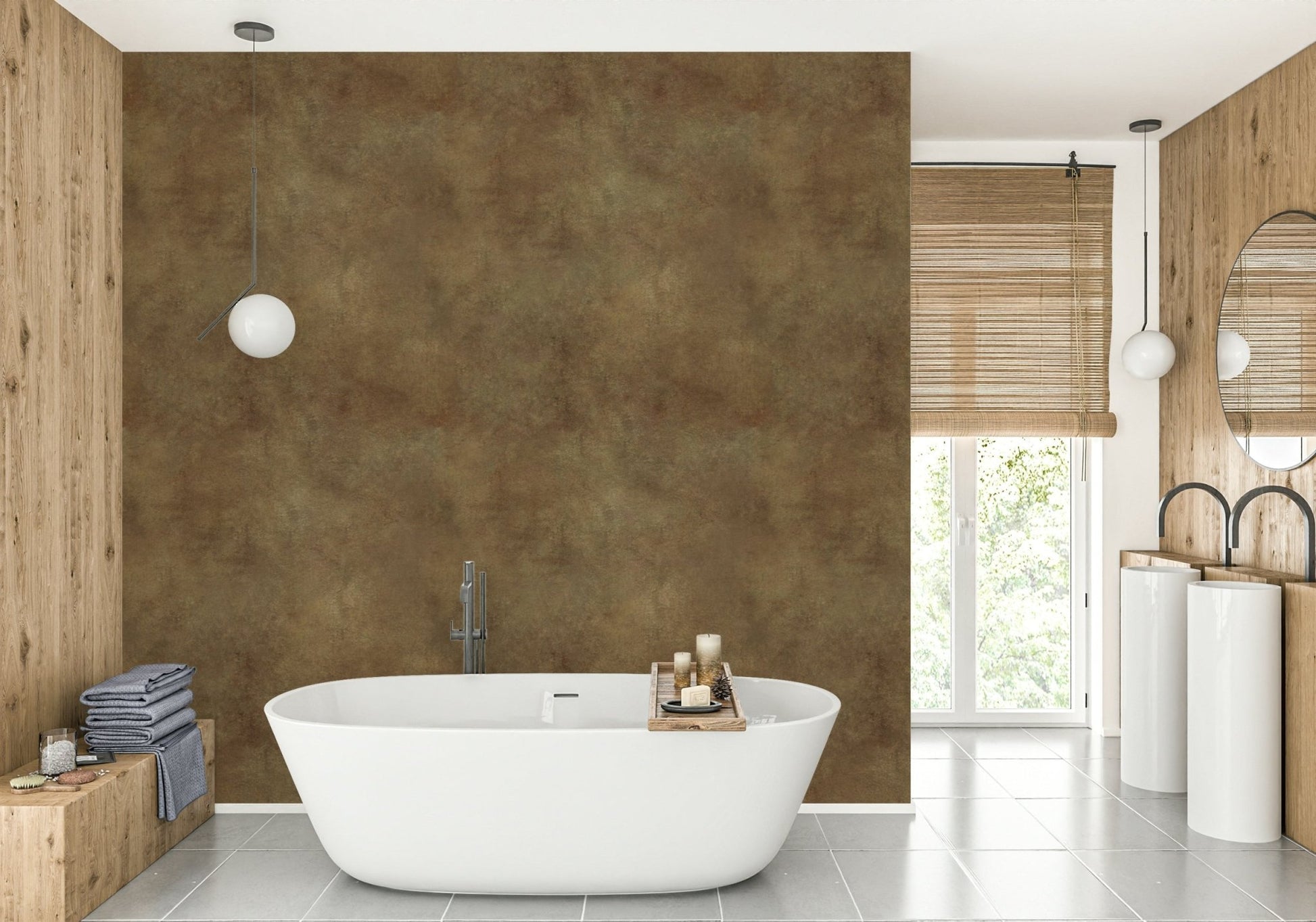 Realistic suede wallpaper in deep brown tones.

