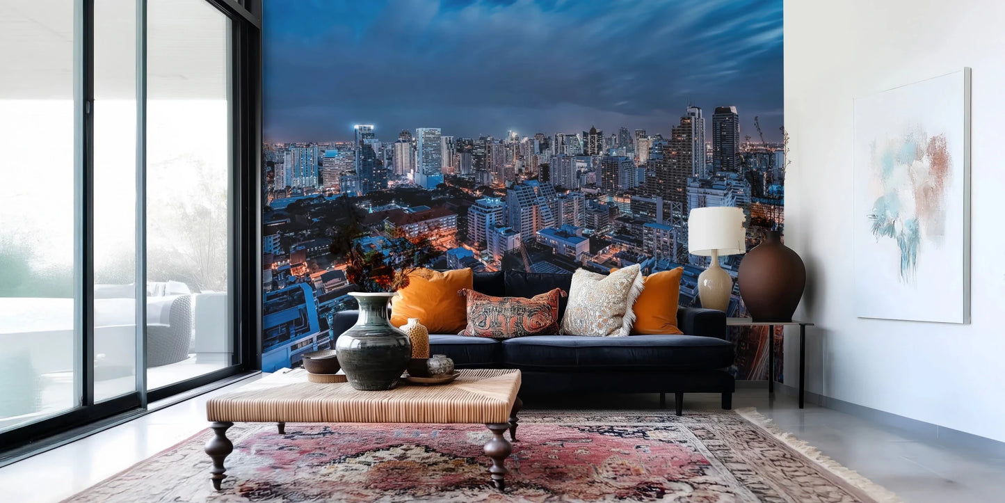 Sukhumvit District Wall Mural for creating a dramatic urban feature wall