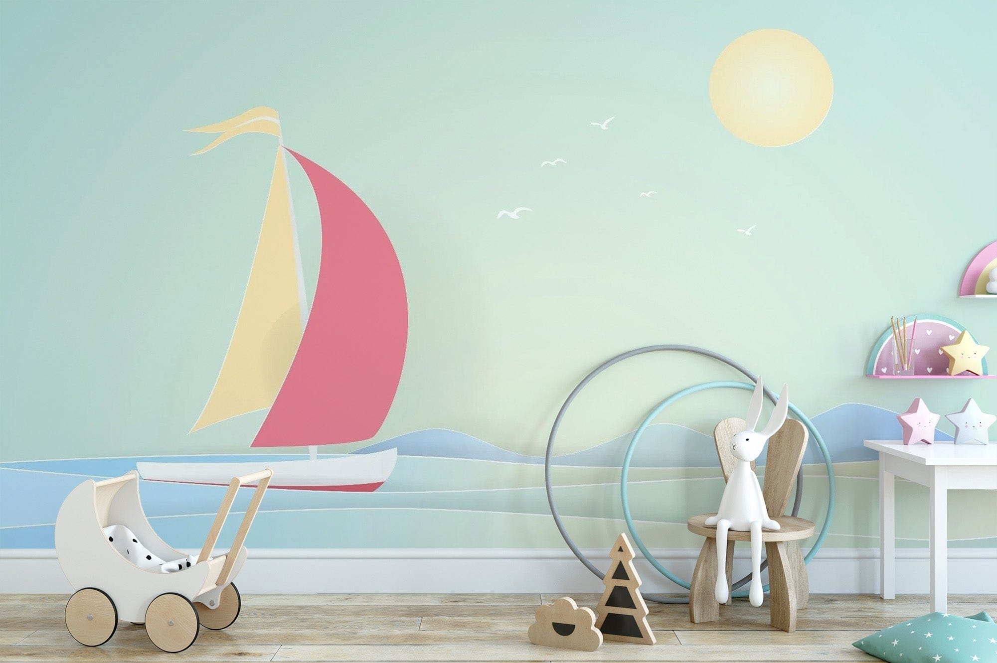 Summer Boat Sailing Wallpaper mountain-34