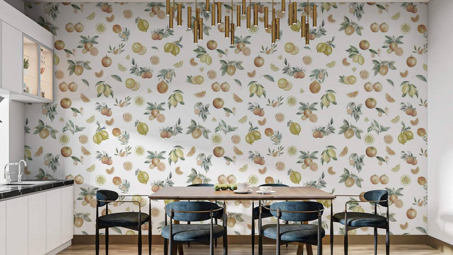 Summer Citrus Medley Wallpaper Mural for walls