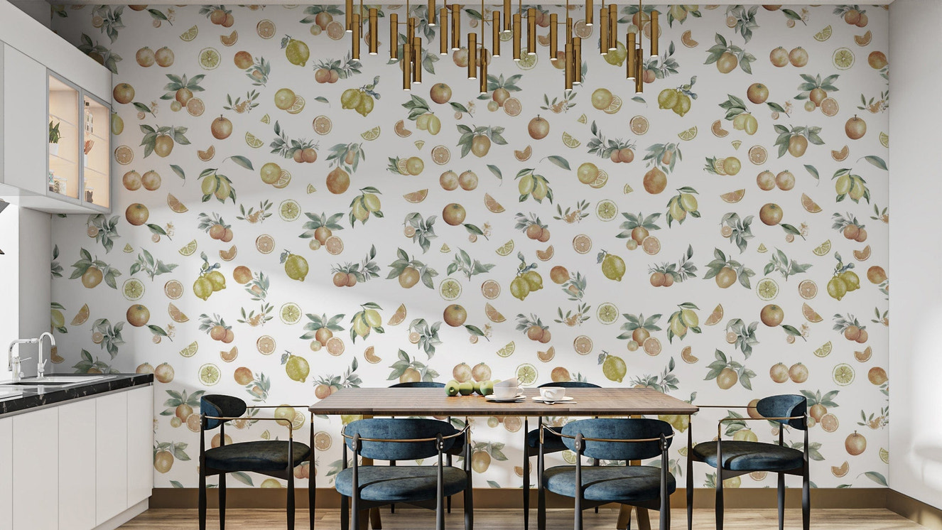 Summer Citrus Medley Wallpaper Mural for walls