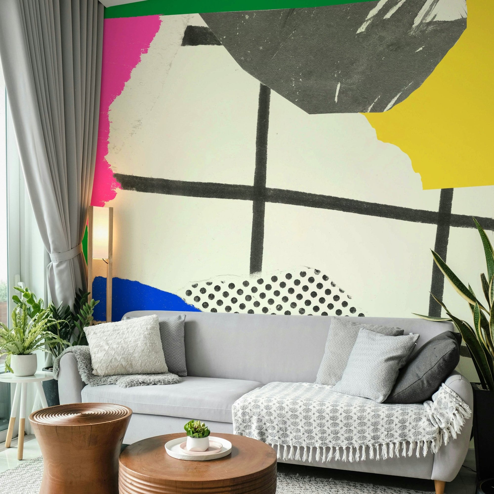 Summer collage mural wallpaper full view, GD2487