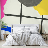 Colorful collage design with sunny elements
