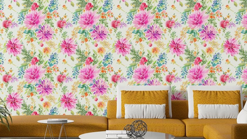 Cheerful dahlia flower wall art

