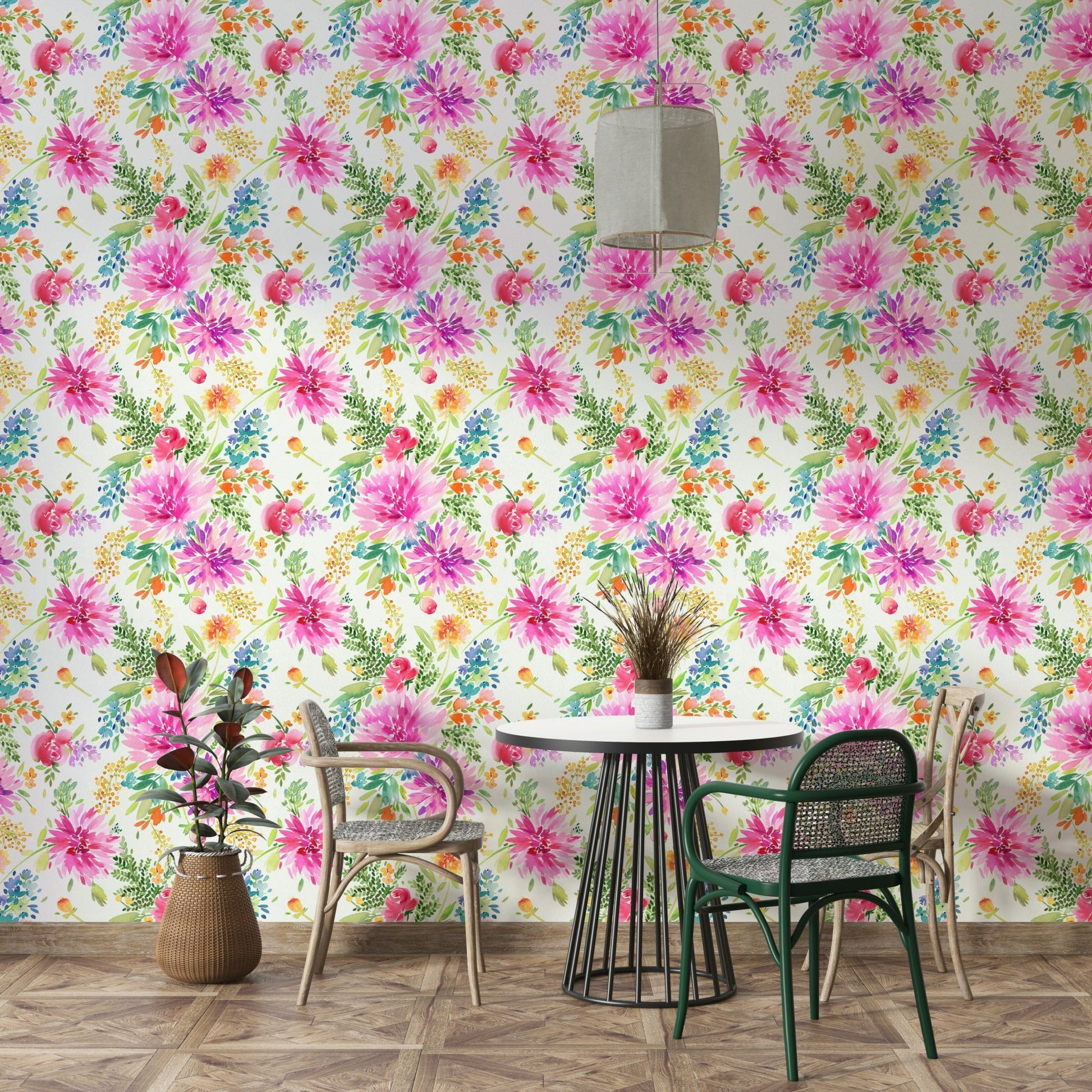 Multicolor floral wallpaper

