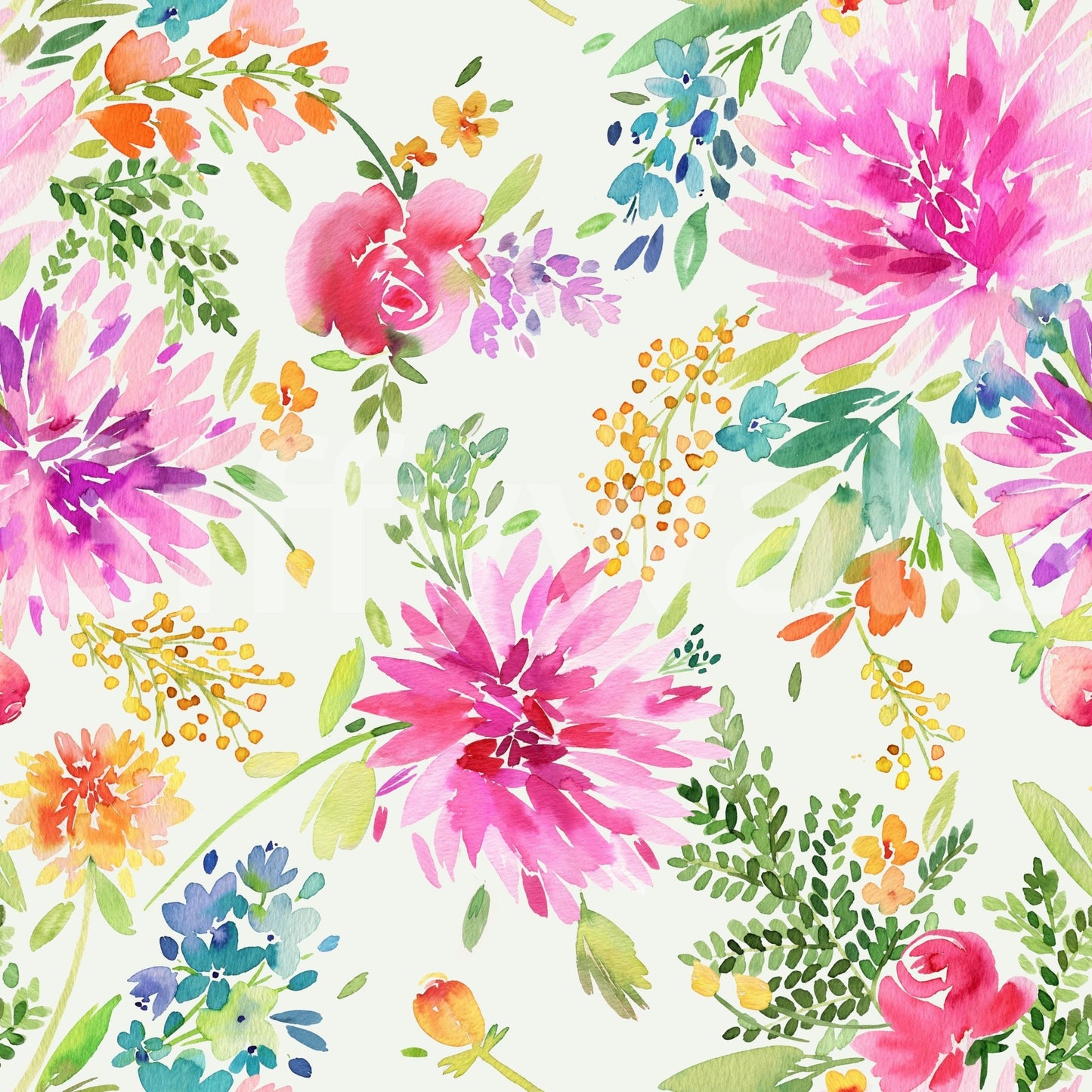 Botanical watercolor wallpaper

