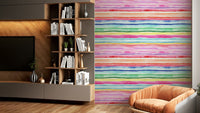 Happy stripes wallpaper in bold summer colors

