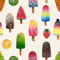 Summer Ice Pops wallpaper in a residential study.