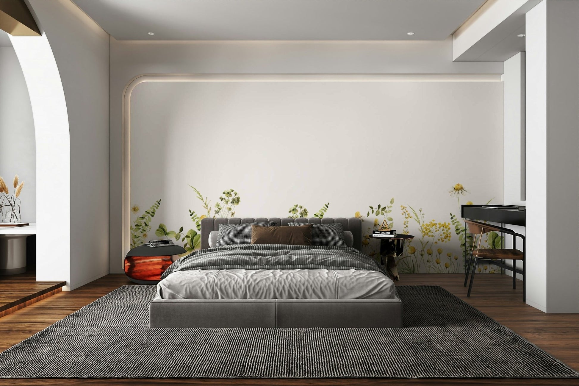 Bright floral designs in the Summer Meadow Bloom Mural, GD1244