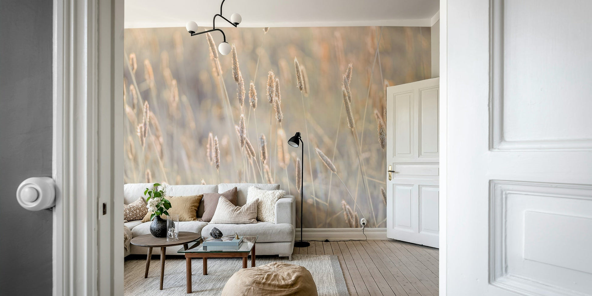 The image shows an artistic impression of a serene meadow with a soft, natural feel.

