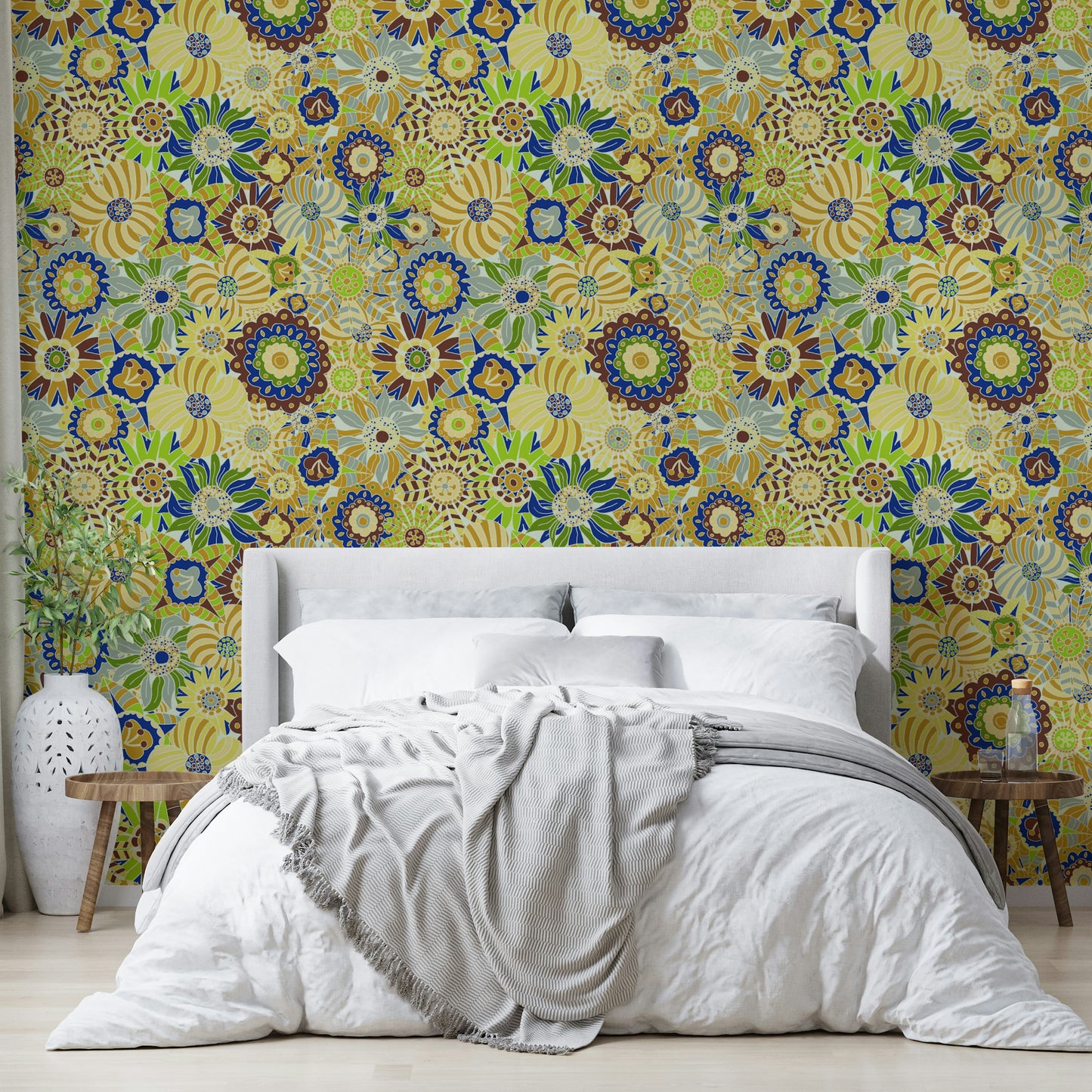 Design with a light background and bright colors.

