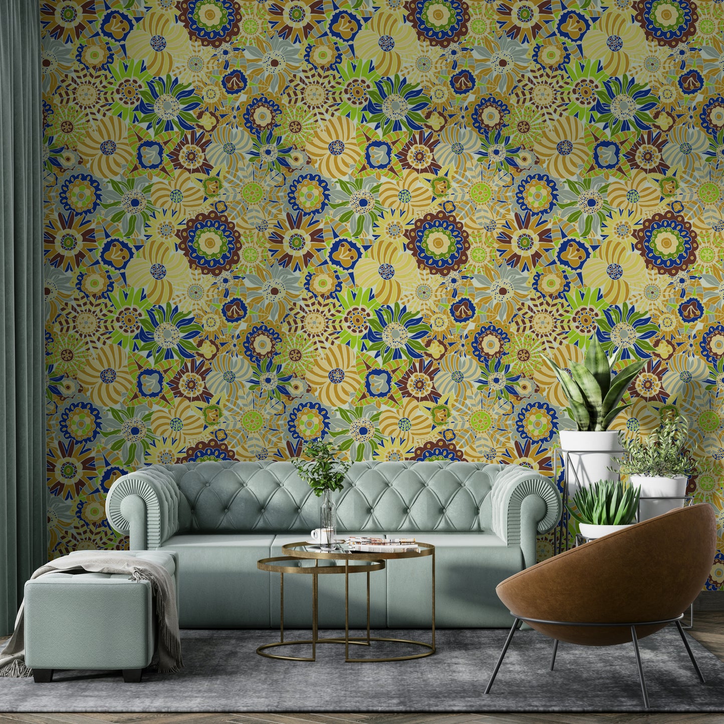 Wallpaper with a mix of vibrant colors.

