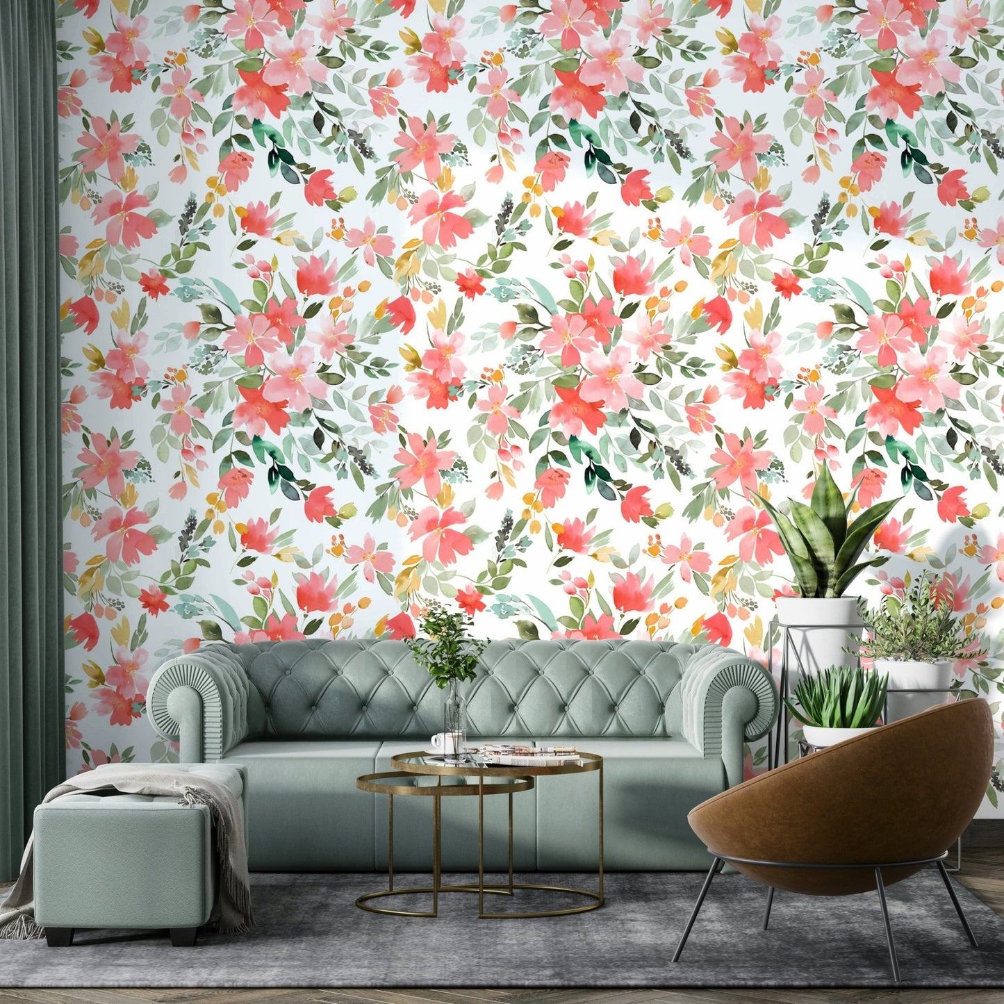 Coral oleander flowers for elegant wall decor

