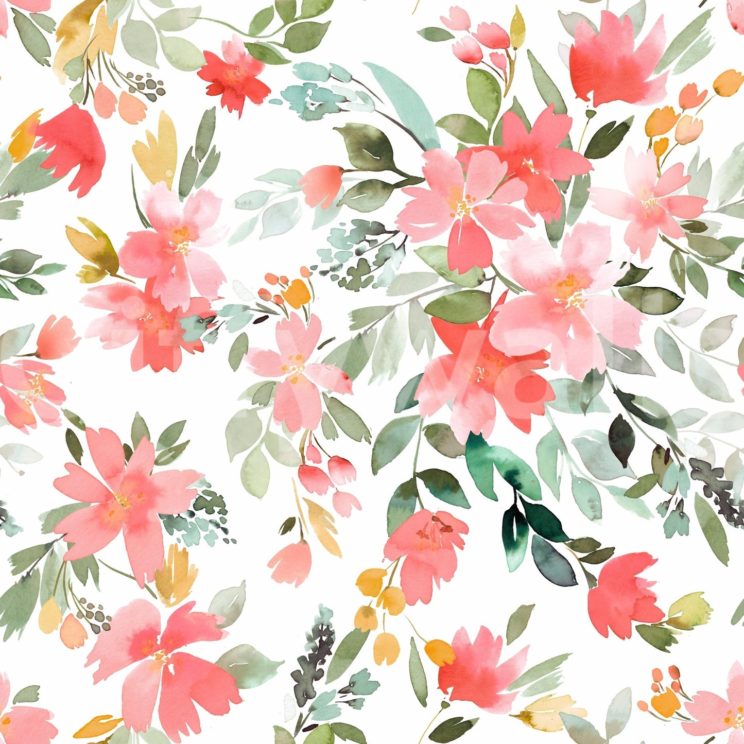 Summer Oleander Floral Coral Wallpaper⁠