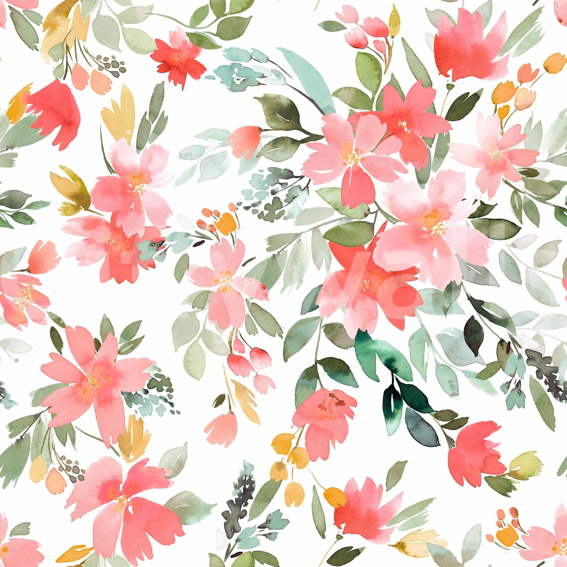 Summer Oleander Floral Coral Wallpaper⁠