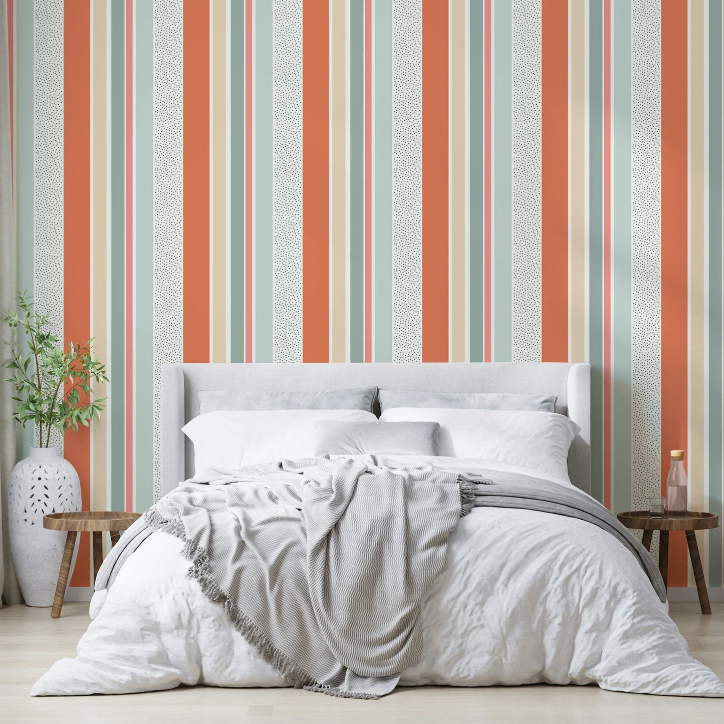 Contemporary striped design for seasonal decor.

