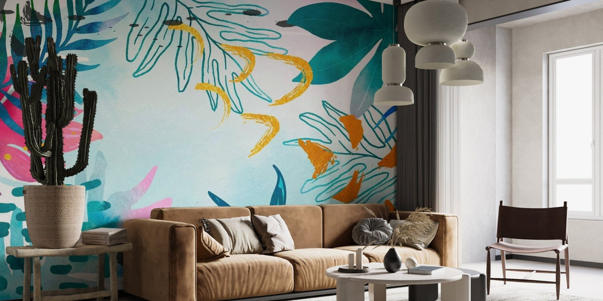 Summer Watercolors Wallpaper Mural - Giffywalls tropical-07
