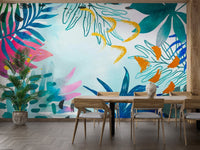 Artistic watercolor mural featuring bright summer-inspired hues. tropical-07