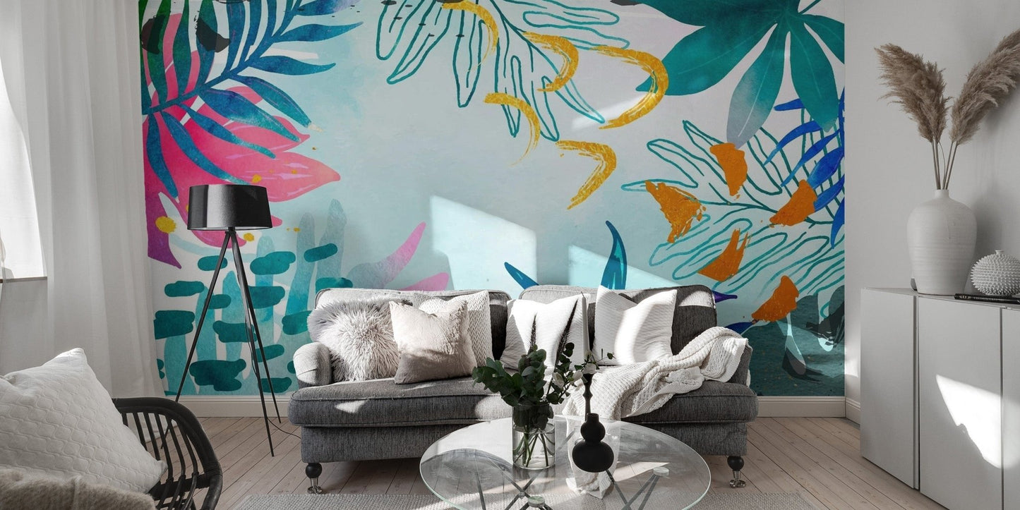 Summer Watercolors Wallpaper Mural - Giffywalls tropical-07