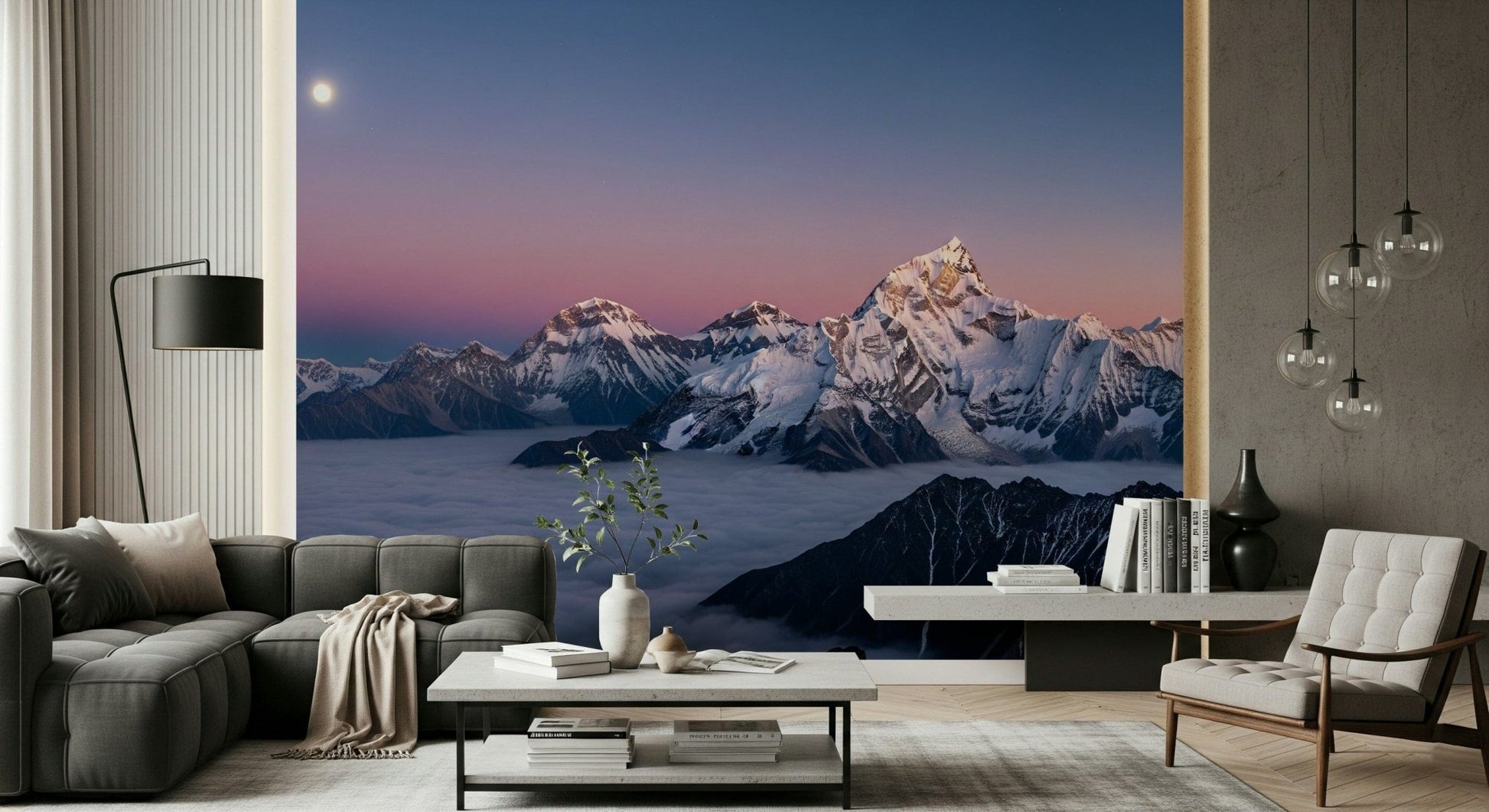 Large scale peak wallpaper mural for a basement gym Summit Serenity Wall Mural