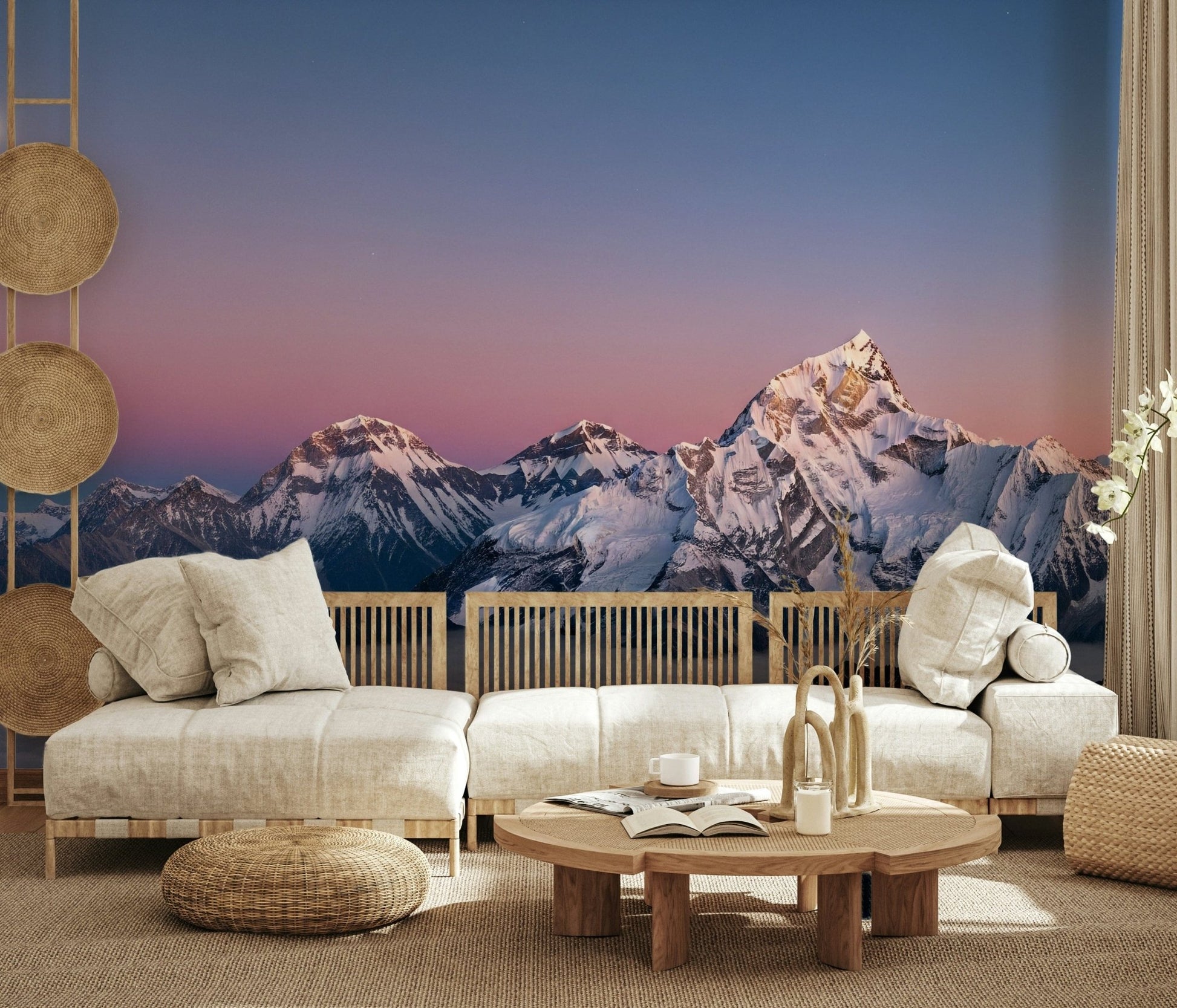 Summit Serenity Wall Mural cloudy summit design for a nursery wallpaper mural